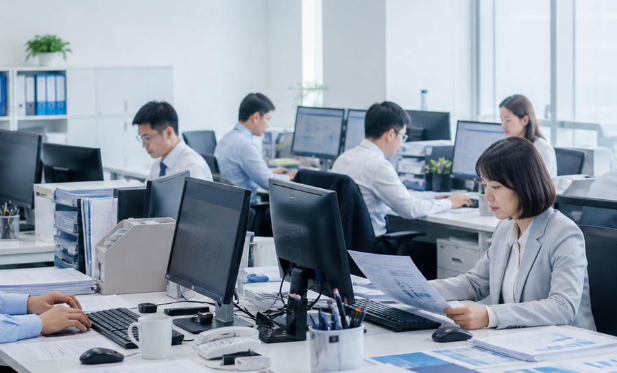 财务团队分别核对多家公司账户